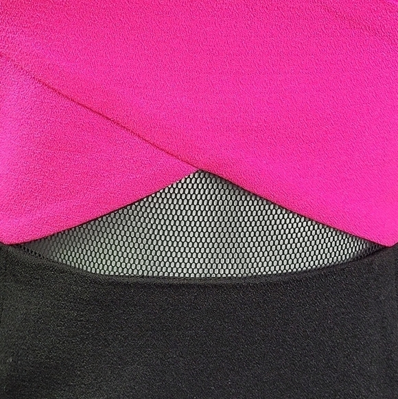 Lucy Paris Cross Front Dress Fuschia/Black Pink S - Picture 9 of 11